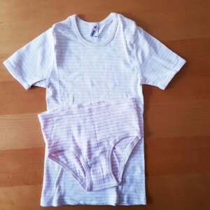 80er Mädchen Garnitur Gr. 128 rosa/weiß