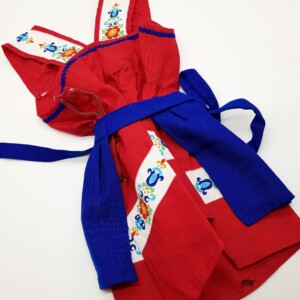 Vintage, Kinder Dirndl rot blau, Gr. 92