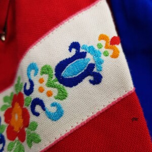 Vintage, Kinder Dirndl rot blau, Gr. 92