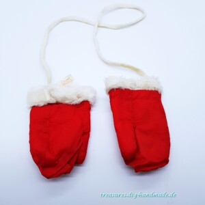 Vintage, rote Baby Handschuhe Größe 1