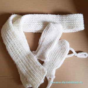 Baby Handschuhe, Babyschal, vintage
