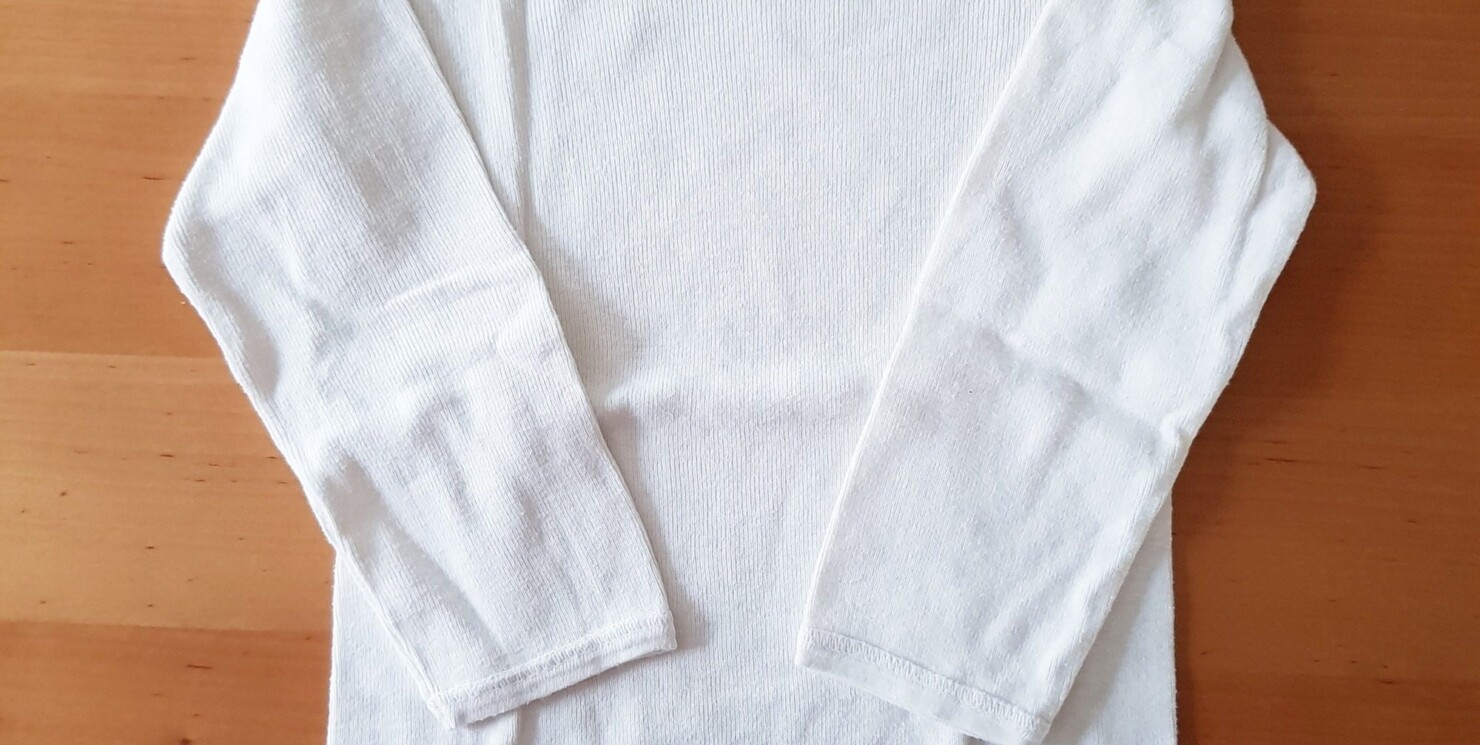 vintage weißes langarm Unterhemd Gr 128