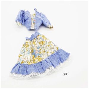 vintage, Barbie, Set Rock und Oberteil in blau